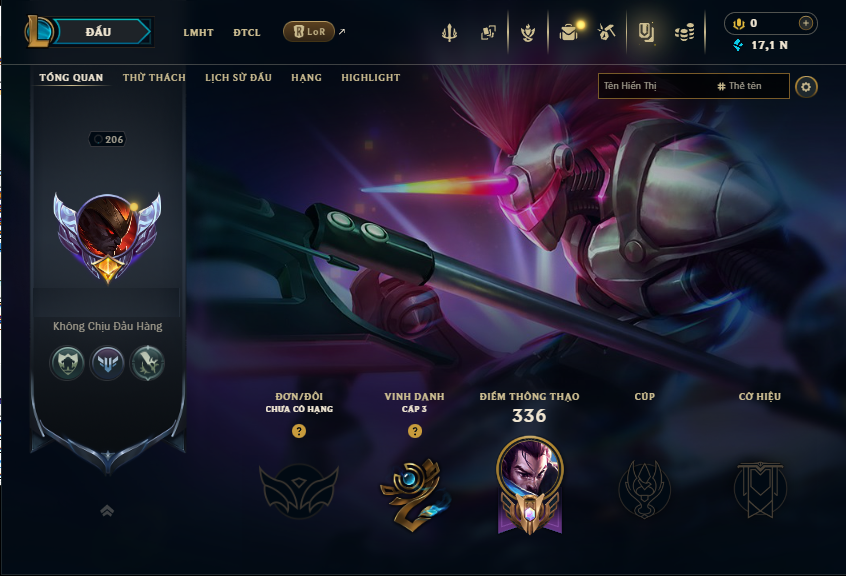 Acc LMHT # - Không Khung