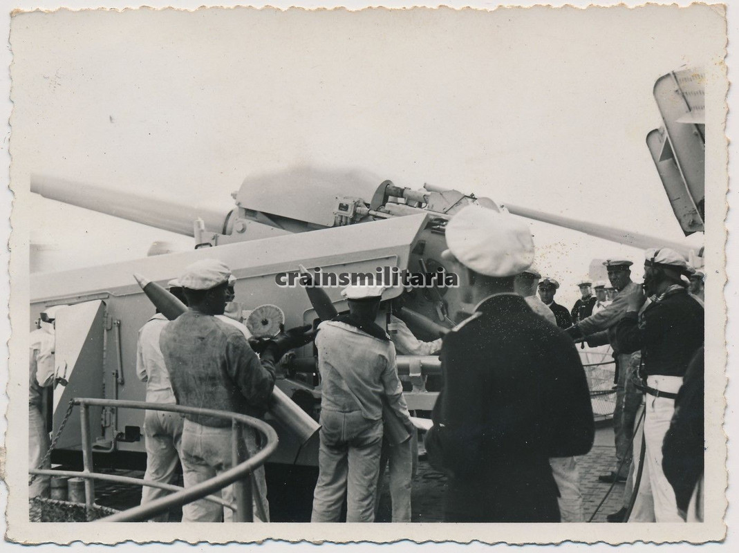 Orig. Foto Flak Geschütz Schlachtschiff Gneisena
