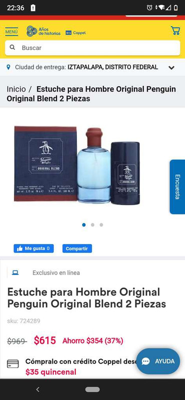 Coppel: Set Original Penguin Perfume + Desodorante 