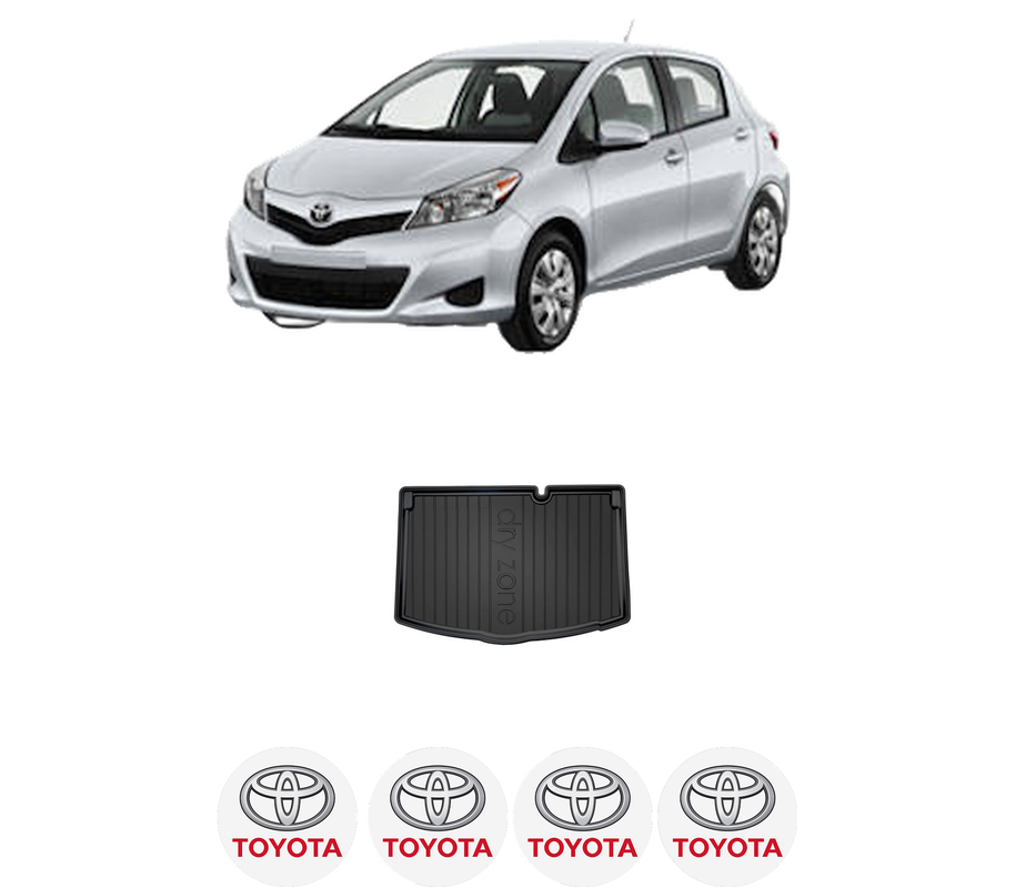 Tavita Portbagaj TOYOTA YARIS Hatchback Van (_P13_) din 2012-2020, Protectie Portbagaj Auto, 4x Stickere auto cu TOYOTA