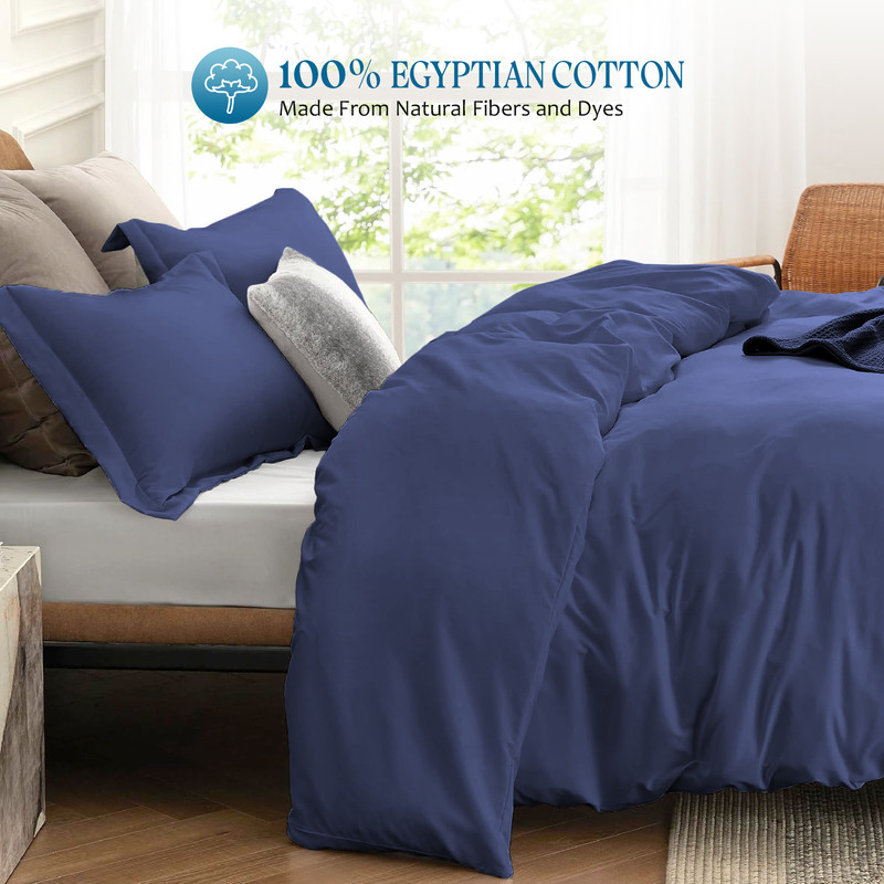 Picture of 1000 TC 100% Egyptian Cotton 1-Pc  Duvet Cover Zipper Closur Ultra Soft Durable and Fade Resistant Color Mediterran Blue Solid size Twin/Twin Xl