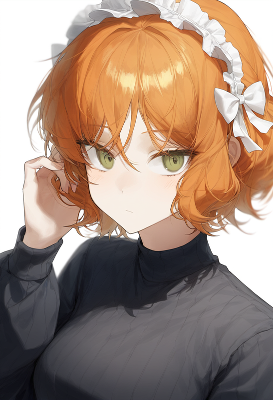 depth of field, 1girl, ishmael (limbus company), short hair, orange hair, {{gree s-1209486833