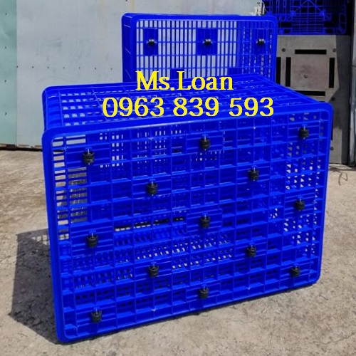 Rổ nhựa vuông lớn 26 bánh xe đựng nguyên vật liệu, sóng nhựa đựng hàng giảm giá / 0963 839 593 Loan Song-nhua-26-banh-xe-mau-xanh-duong