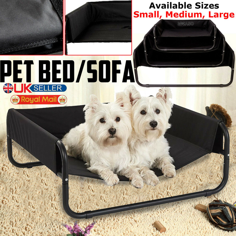 Black Elevated Cat Dog Pet Bed Portable Waterproof Outdoor Raised