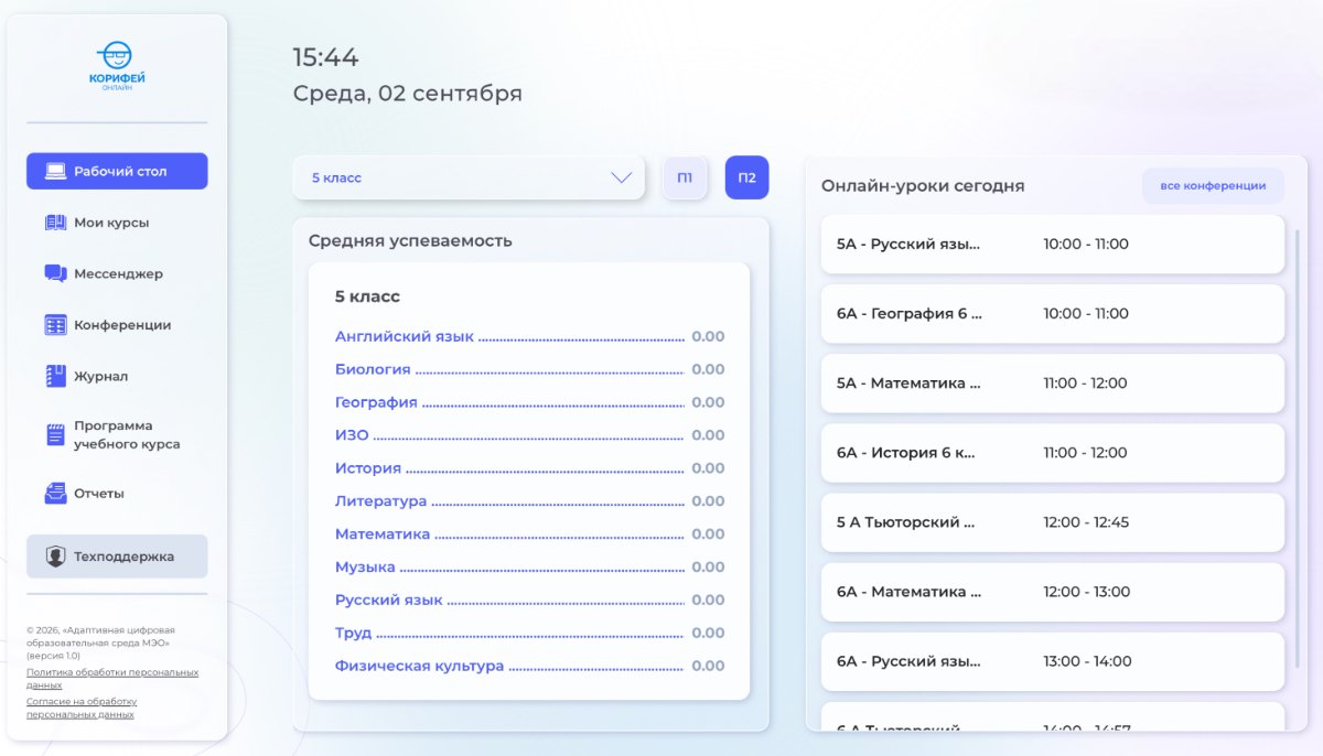 Рабочий стол платформы