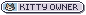  Tiny Button that says kitty owner with a small pixel cat to the left 