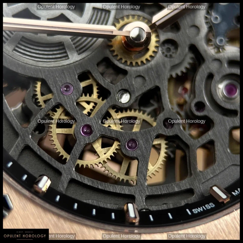 Audemars Piguet Royal Oak Jumbo Extra-Thin Openworked 16204 Rose Gold Skeleton Dial 39mm