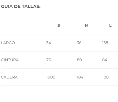Guía de tallas