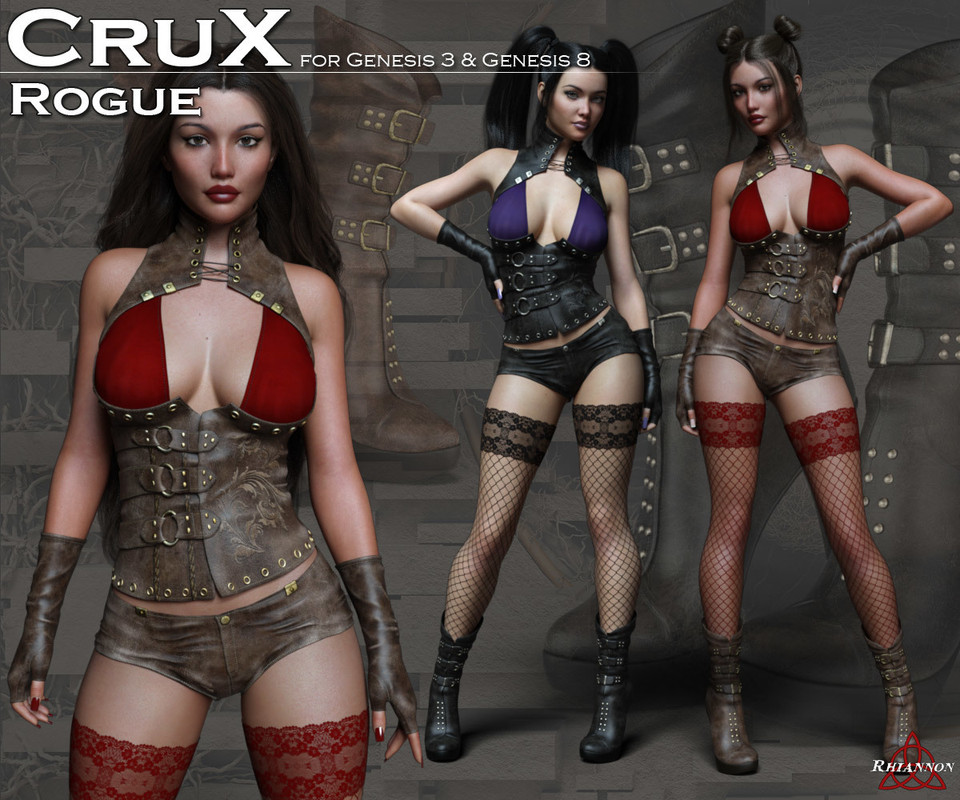 CruX Rogue for the Genesis 3 and Genesis 8 Females CruX Rogue for the Genesis 3 and Genesis 8 Females