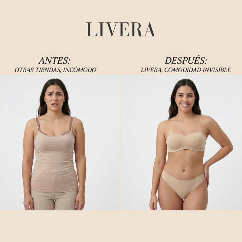 Antes y despu&eacute;s strapless anti rollitos