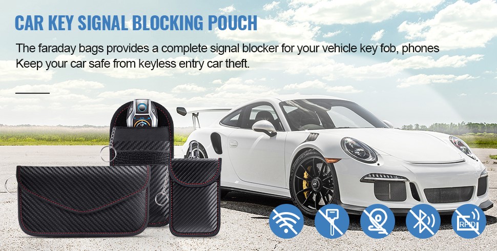 Car Key Signal Blocker Faraday Pouch Case