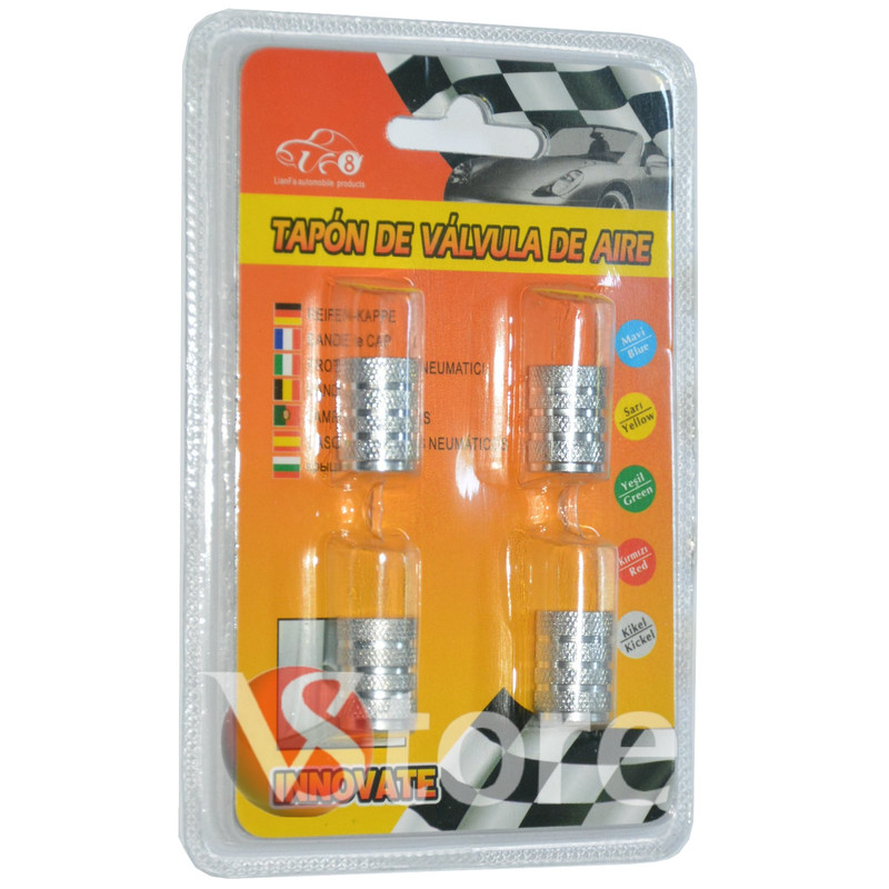 4 x Cubierta tapas de valvula del neumatico del coche formada de oro guapa M8C5