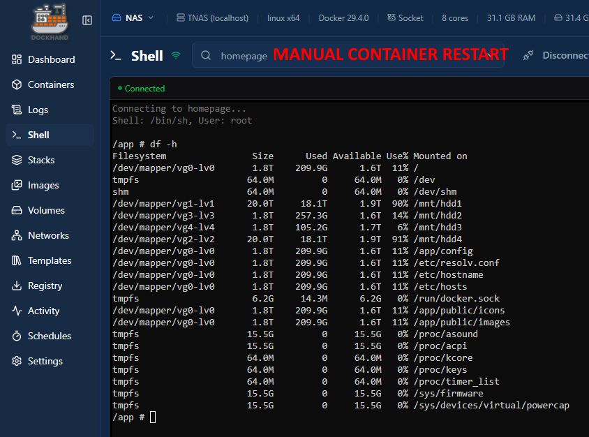 homepage manual reboot