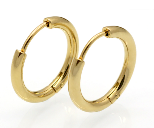 Creole Oro 18k Ritorte In Acciaio Inox | Orecchini A Cerchio Da Donna 20 O 28mm | Impermeabili E Ipoallergenici | GOOD.designs
