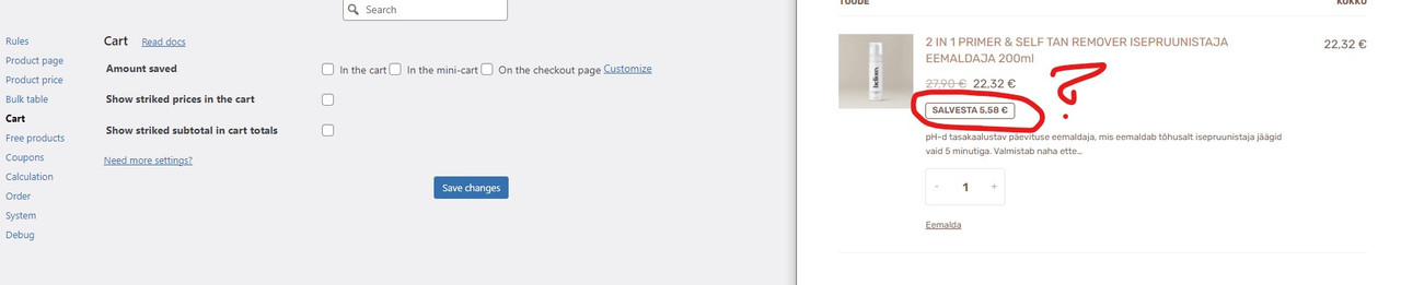 price-ammount-saved-in-cart-page