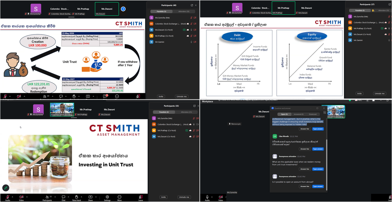 CT Smith Asset Management Joins Unit Trust Awareness Session with CSE Ratnapura Branch