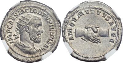 Denario de Gordiano III. P M TR P III COS P P. Emperador a caballo. Roma Subasta-3040-lot-29264-Heritage-auctions