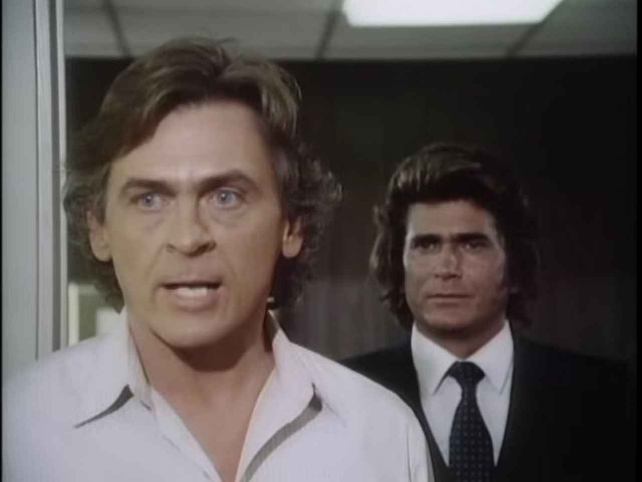 Actors Daniel Davis and Michael Landon in Highway To Heaven