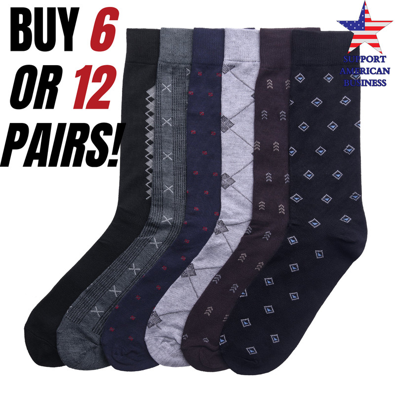 Mens dress socks formal socks size 10-13 pack bundle