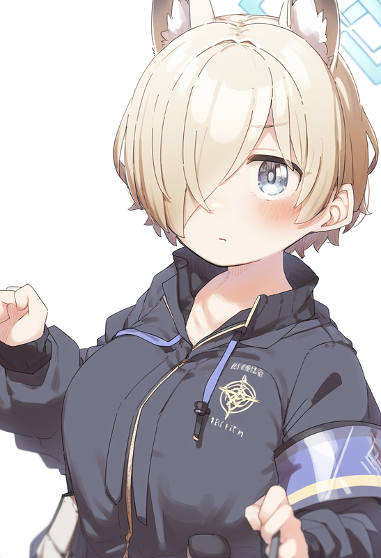 depth of field, 1girl, kanna (blue archive), short hair, {{artist_ yukie (kusaka s-3836456429