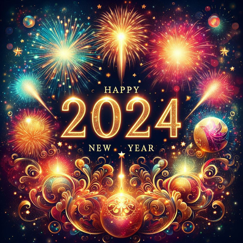 Happy new year 2024 wallpaper hd 4k