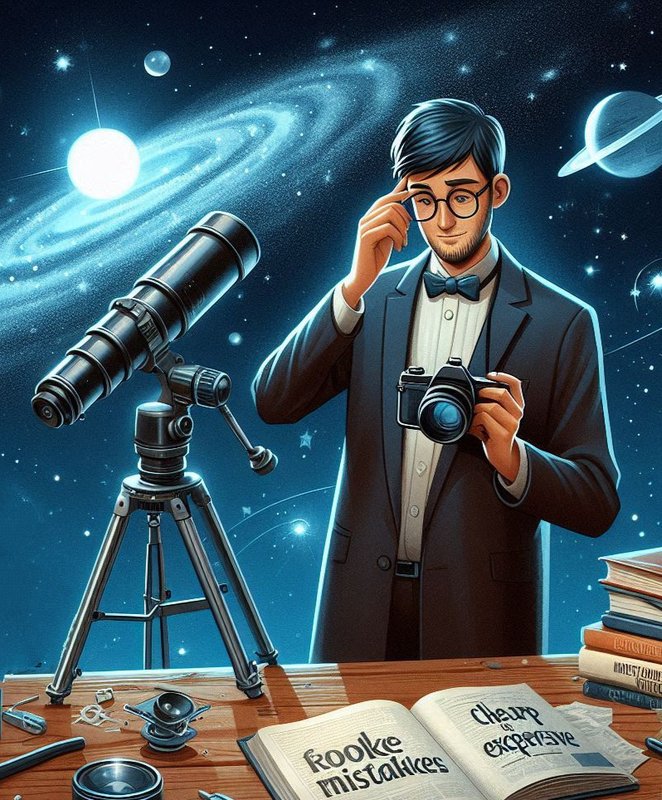 novato aprendiendo astronom�a con telescopio y libros