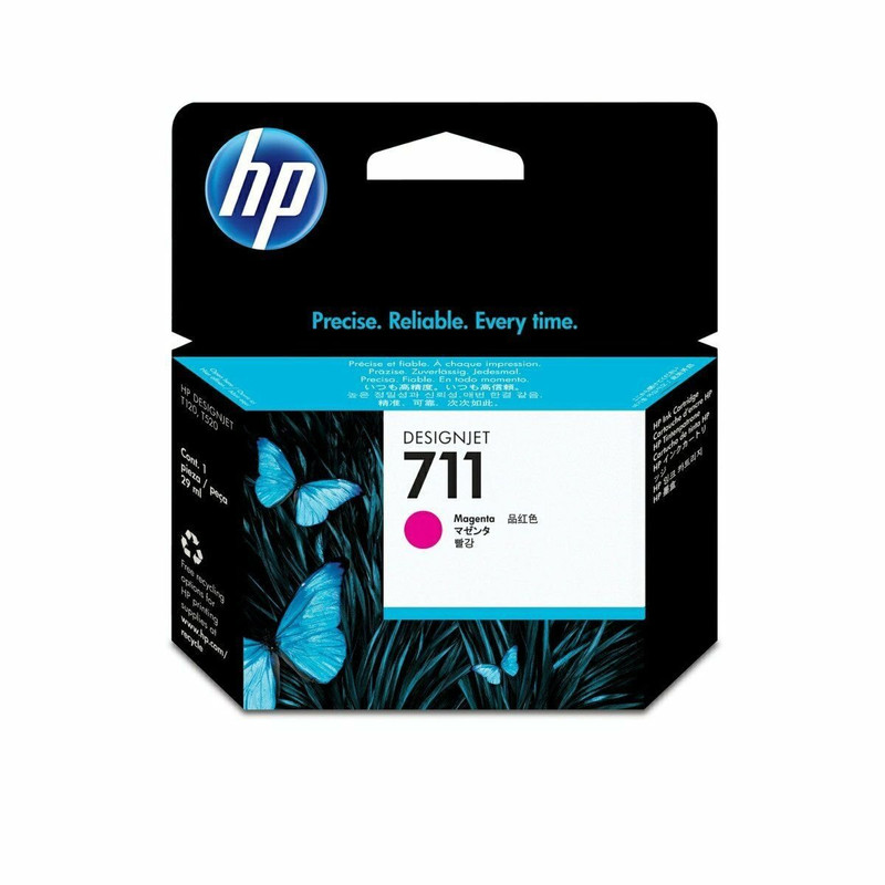 Cartucho de tinta original HP 711 de 29 ml en color magenta.