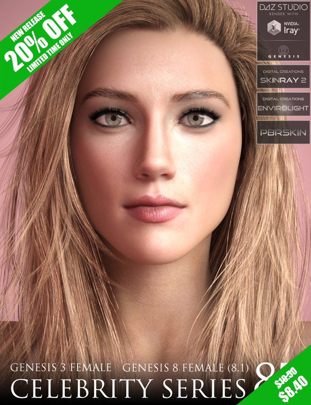 Celebrity Series 87 for Genesis 3 and Genesis 8 Female Celebrity Series 87 for Genesis 3 and Genesis 8 Female