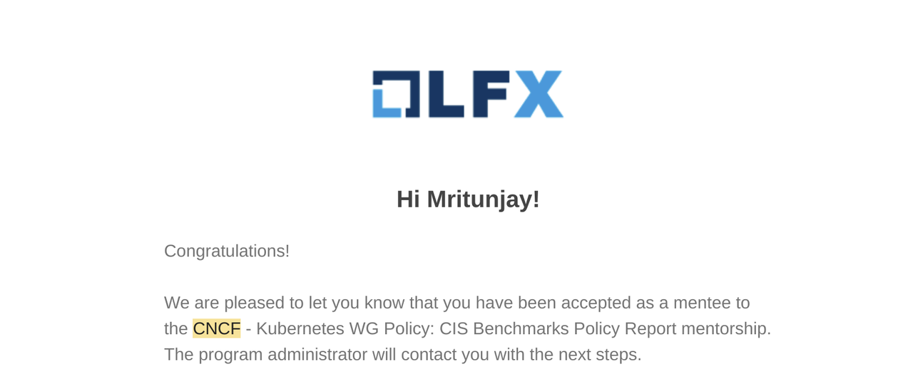 LFX Acceptance Mail