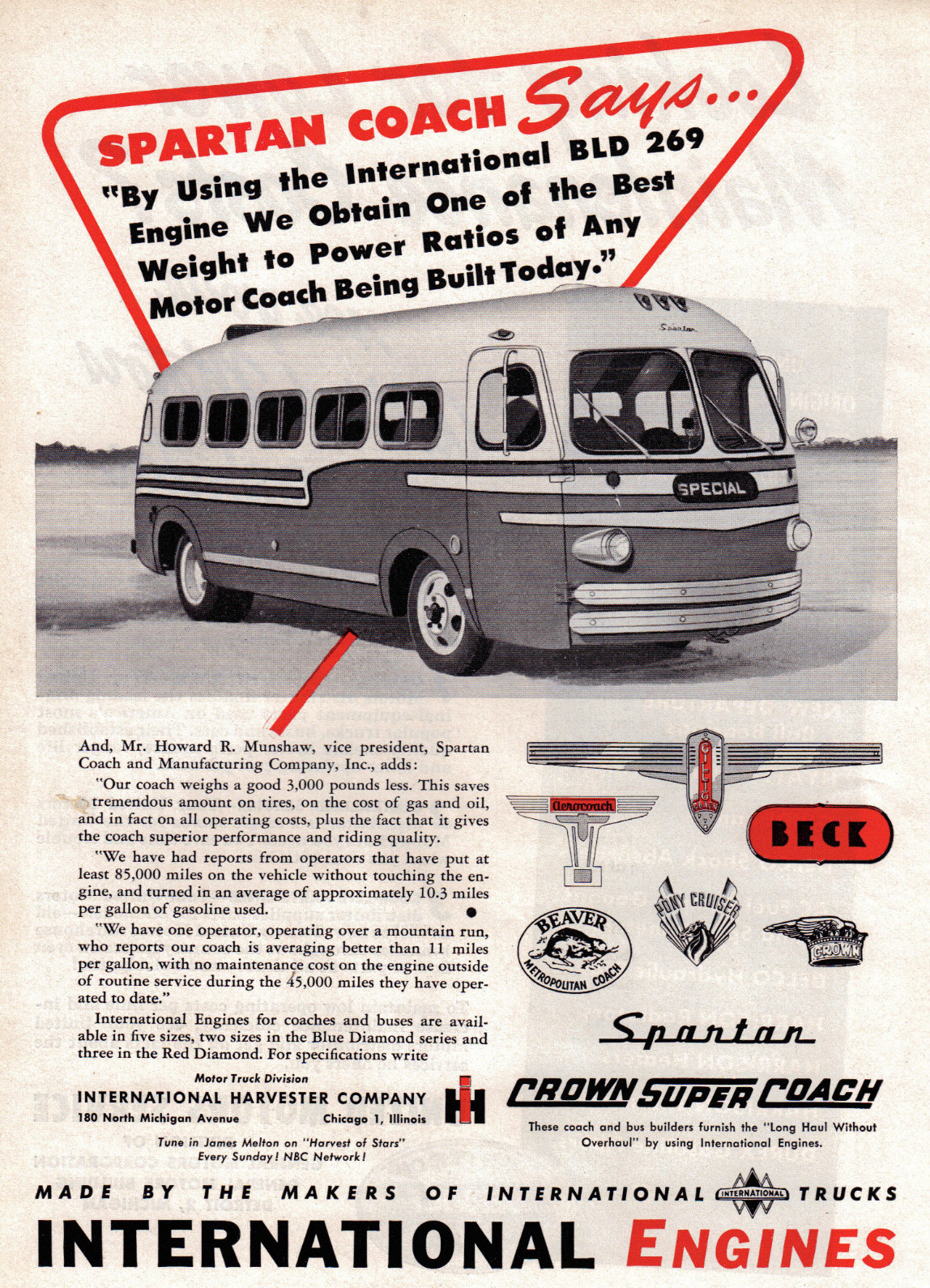 Spartan '47 BDL 269 International Engines — Postimages