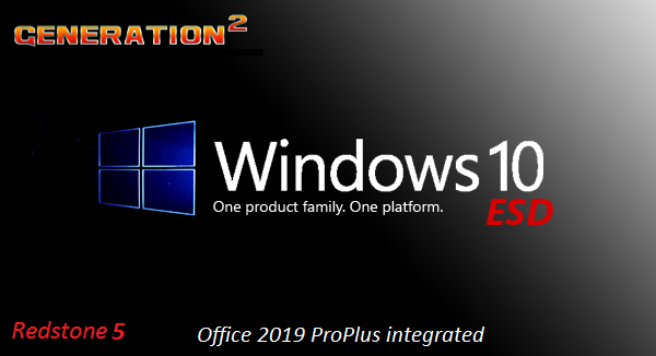 Windows 10 Pro Redstone 5, 1809 Build 17763.437 x64 incl. Office 2019 ProPlus April 2019