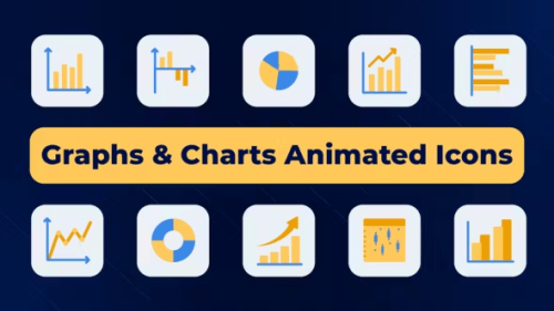 Videohive - Graphs & Charts Animated Icons 51067598