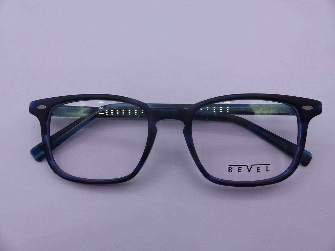 BEVEL 3697 TATI BLUISH PURPLE/BLUE HORN MATTE MENS EYEGLASSES FRAMES SIZE 52-19