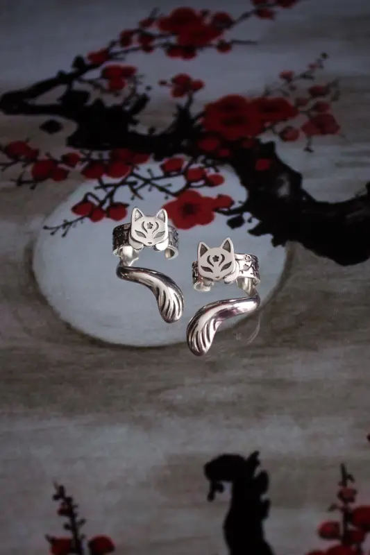 Japan cat ear cuff no piercing, Kitsune ear cuff, cat