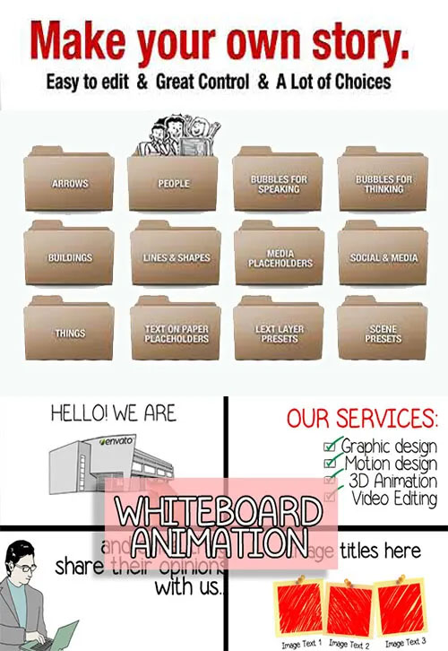 Proyecto Whiteboard Pack make your own story After Affects templates