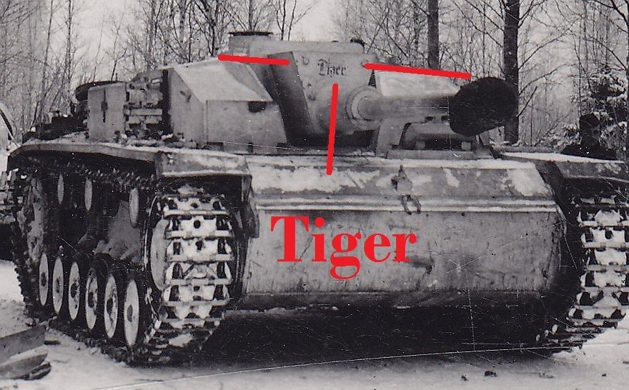 Sturmgeschütz STUG III Langrohr mit Name TIGER E