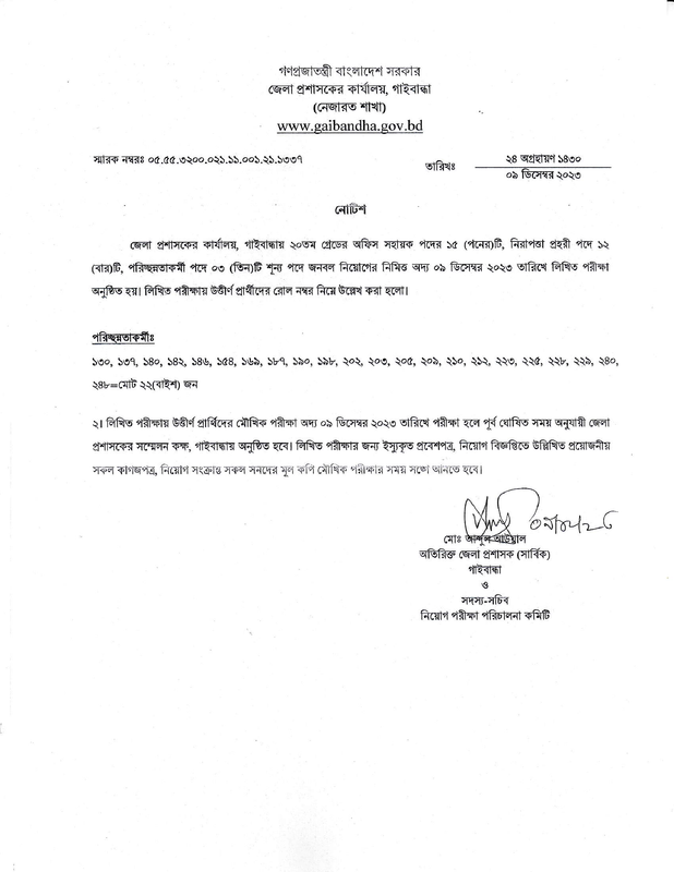 DC-Office-Gaibandha-Cleaner-Exam-Result-2023-PDF