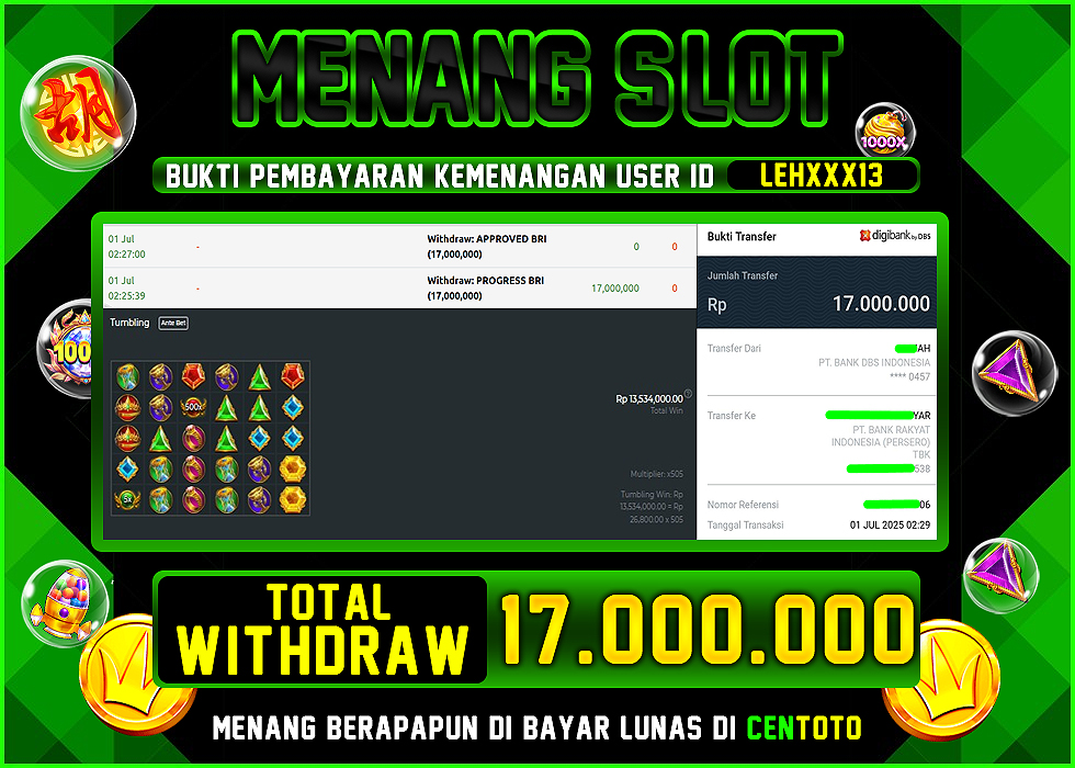 BUKTI JACKPOT LUNAS CENTOTO