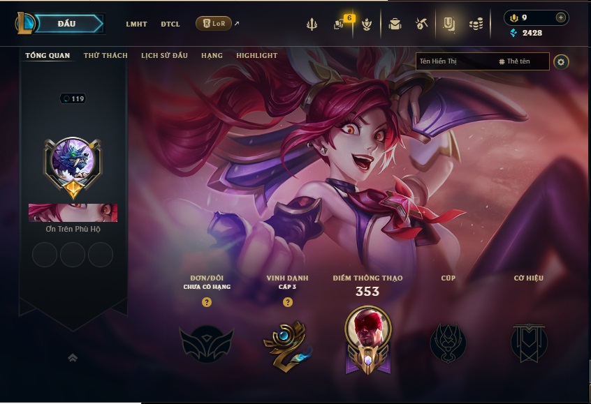 Acc LMHT # - Không Khung