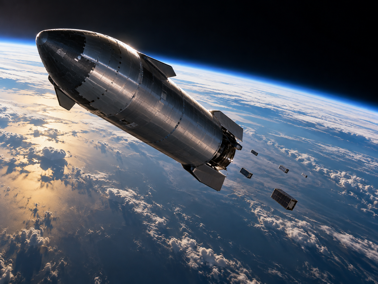 Starship chega à órbita pela primeira vez no 14º voo e coloca 26 Starlink V3 no espaço