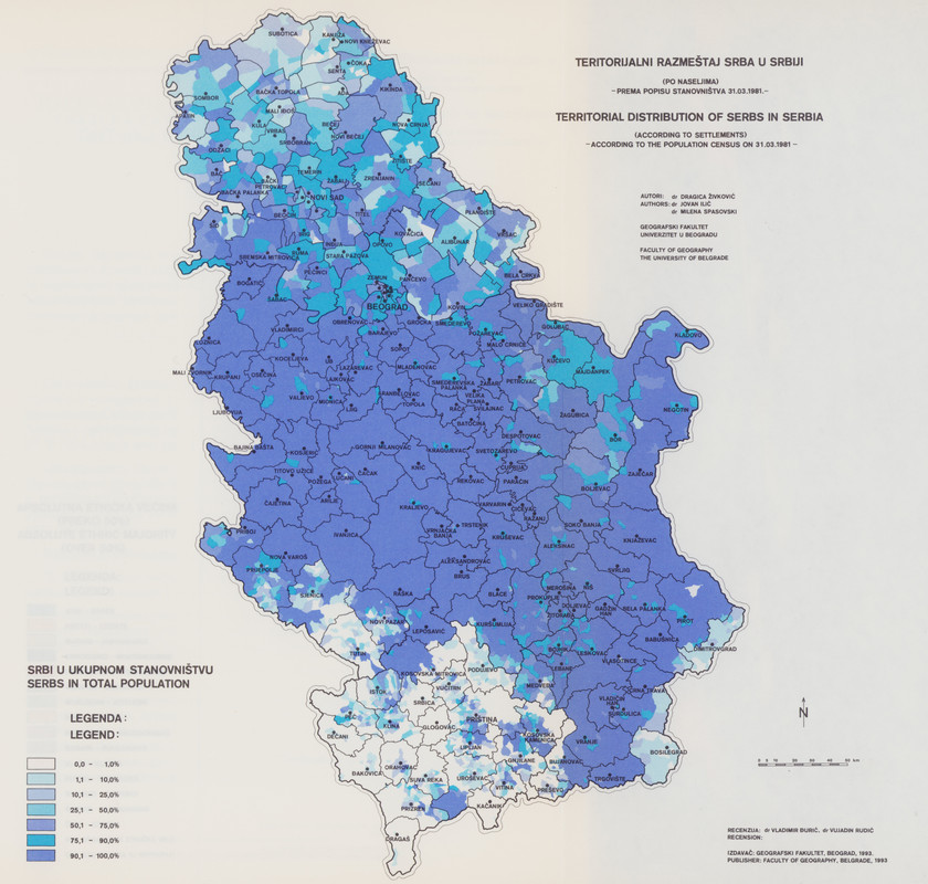 Teritorijalni razmeštaj Srba u Srbiji 1981