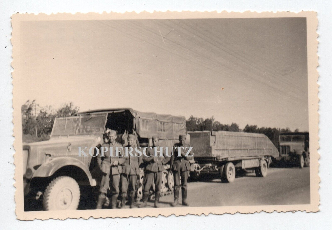 Russland 7 Panzer Div. SDkfz LKW Halbkette Anhänger Ponton Kamerad Rast