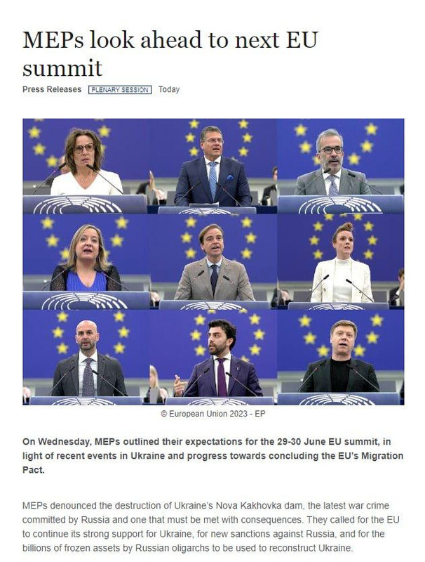 Европарламент признал подрыв Каховской ГЭС военным преступлением