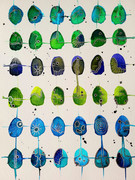 Cool Color Grid with Metallic Doodles