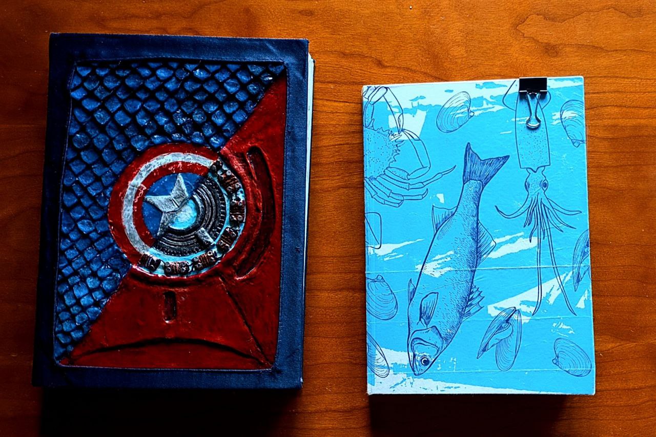 photo of my two sketchbooks