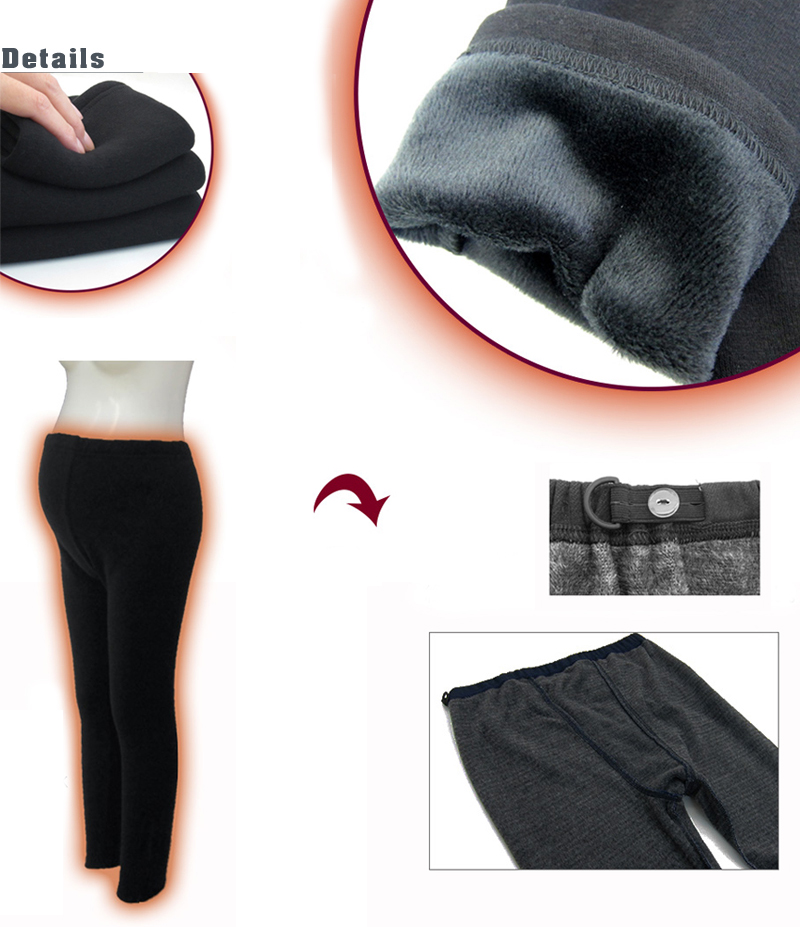 Maternity winter fleece-lined leggings