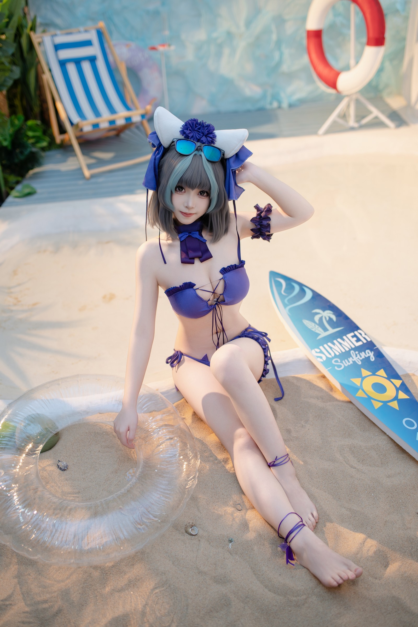 Bangni邦尼 – 泳装柴郡 Cosplay 高清写真集（86P-832MB）碧蓝航线插图3