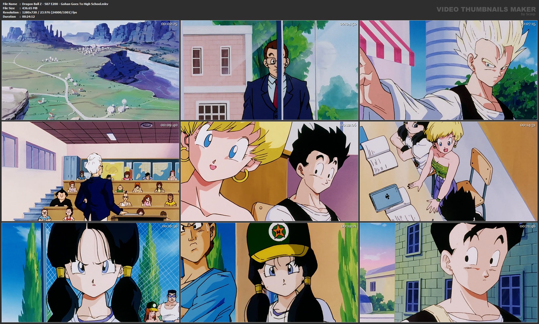 Dragon Ball Z S07 E200 Gohan Goes To High School mkv — Postimages