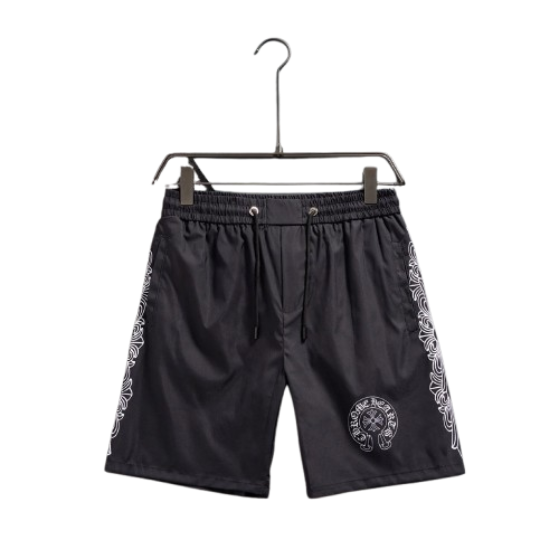 Chrome Hearts Pantalones Cortos de Cuero con Cruz