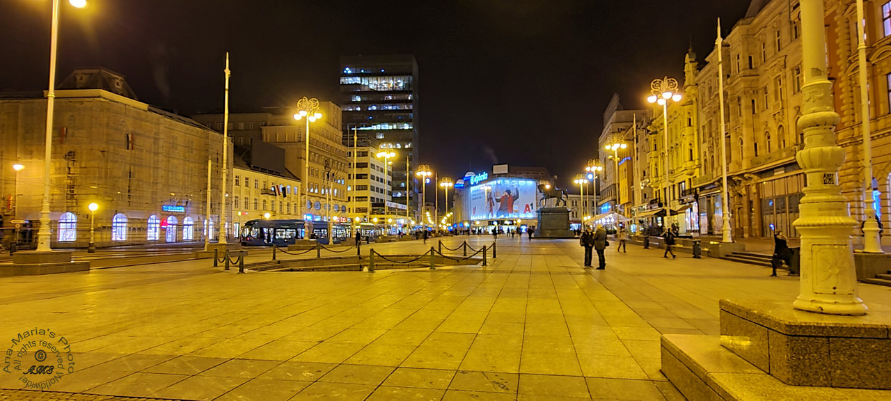 Zagreb's Main Square at Night